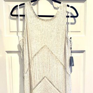 Adrianna Papell white beaded dress